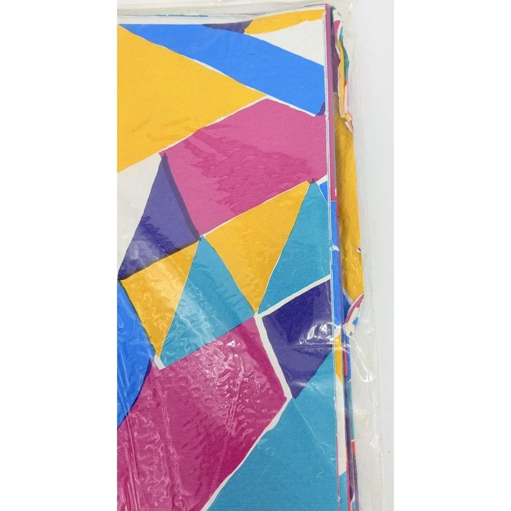 Vintage Color Burst Paper Table Cover Masquerade Abstract 90s Tablecloth New